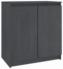 Credenza grigia 60x36x65 cm in legno massello di pino