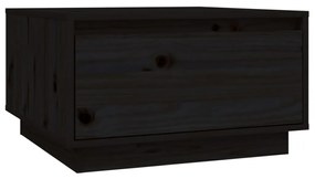 Tavolino da salotto nero 55x56x32 cm legno massello di pino