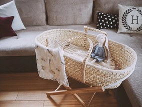 Ahojbaby cesta di Mosè per bambino Corn Natural + materasso Basic