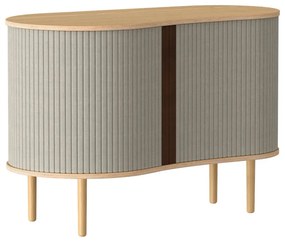 Cassettiera bassa in rovere decorato in colore beige-naturale con ante scorrevoli 100x67 cm Audacious - UMAGE