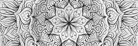 Stampa su tela – Mandala etnica astratta in bianco e nero