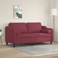 Divano a 2 Posti con Cuscini Rosso Vino 140 cm in Tessutocod mxl 70970