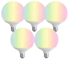 Set di 5 Lampadina LED Smart E27 G120 Matt RGBW 9W 806 lm 2700-6500K