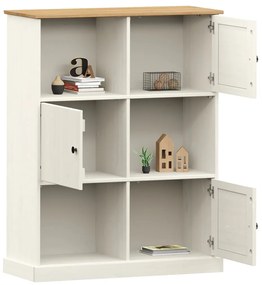 Libreria vigo 90x35x114,5 cm in legno massello di pino bianco