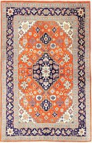 Ghom Tappeto 80x120 Rosso (Iran) Annodato A Mano