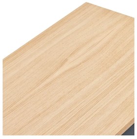 Cassettiera grigio antracite con impiallacciatura in rovere , larghezza 180 cm Yoko - Teulat