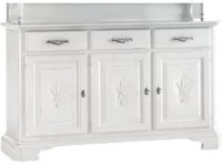 Madia credenza shabby chic 3 ante in legno arte povera 163x49x98 - Mobili 2G