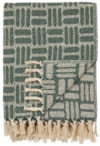 Coperta verde in cotone riciclato 130x180 cm Adana – House Nordic