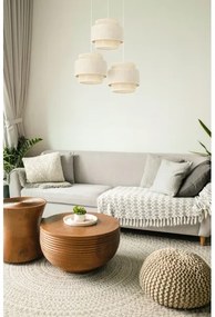 Lampadario sospeso su cavo BOHO 3xE27/60W/230V crema/iuta