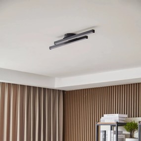 Plafoniera a LED Aurendor Lindby, Nero, Soggiorno / Sala da pranzo, Alluminio, Moderno, Plafoniera LED