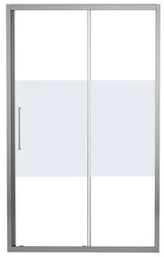 Porta doccia scorrevole Record L 166 x H 195 x P 0.6 cm in vetro smerigliato profilo cromo