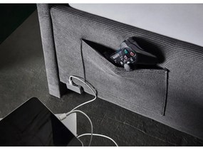 Letto da bambini color antracite imbottito con contenitore con rete inclusa 120x200 cm Cool – Meise Möbel