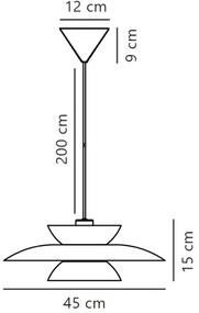 Nordlux - Lampadario a sospensione con filo CARMEN 1xE27/40W/230V nero