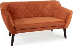 Divano Karo 2 Velvet in velluto color cannella con gambe color wengé – 140x75x76 cm