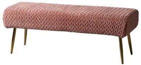 Panca 111 x 44 x 41,5 cm Tessuto Sintetico Rosa Metallo