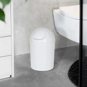 Cestino per la spazzatura bianco lucido in acciaio inox 6 l Economic – Wenko