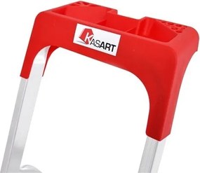 Scala Domestica 6 Gradini In Alluminio Leggera Con Porta Oggetti E Pedana In Acciaio