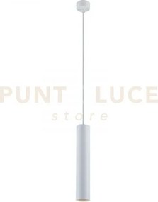 Lampadario a sospensione fluke tonda bianca 1 luce attacco gu10 5,5...