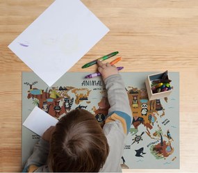 Tappetino da tavolo, 55 x 35 cm Animals Worldmap - Really Nice Things