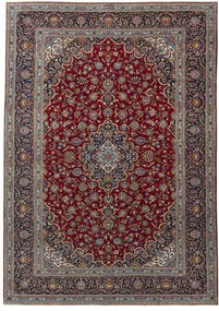 Kashan Tappeto 270x380 Rosso (Iran) Annodato A Mano