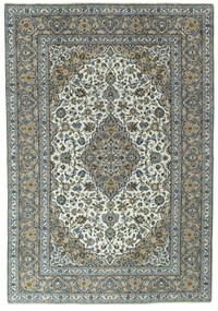 Kashan Tappeto 250x360 Beige (Iran) Annodato A Mano