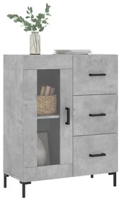 Credenza grigio cemento 69,5x34x90 cm in legno multistrato