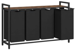 Cestino portabiancheria REX marrone/nero