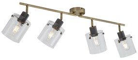Faretto da soffitto di design bronzo con vetro trasparente 4 luci - Domo