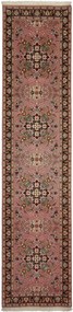 Tabriz Tappeto 90x380 Rosa (Iran) Annodato A Mano