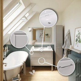 Mobile bagno da terra con lavabo L 90 x H 57 x P 48.1 cm grigio in truciolare 2 cassetti per vasca centrale Charm