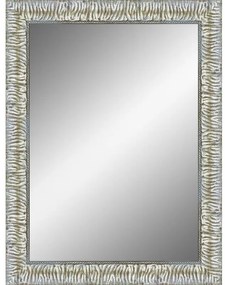 Specchio rettangolare in legno argento 70 x 50 cm