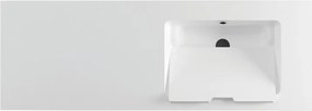 Top per lavanderia Eklettica L 175.5 x H 1 x P 62 cm bianco opaco, solid surface, con tavola