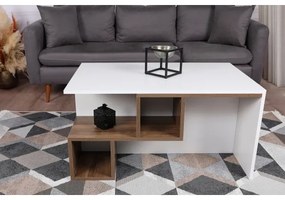 Tavolino DILAY 52x100 cm marrone/bianco