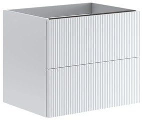 Mobile da bagno sospeso sotto lavabo L 59.5 x H 50 x P 45.5 cm bianco opaco, 2 cassetti Opera