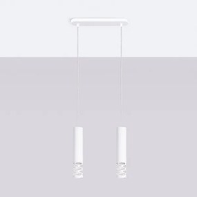 Sollux SL.1692 - Lampadario a sospensione con filo LIRO 2xGU10/10W/230V bianco