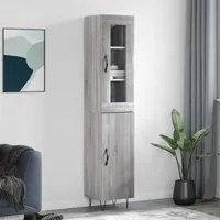 Credenza Grigio Sonoma 34,5x34x180 cm in Legno Multistrato 3199207