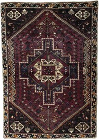 Shiraz Tappeto 110 x 160 Rosso (Iran) Annodato A Mano