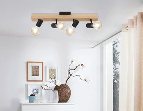Faretto decorativo senza fonte luminosa TOWNSHEND in legno beige E27 EGLO 4 luci