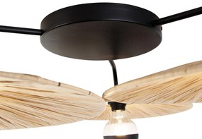 Lampadario rustico nero con corda 3 luci - Leia