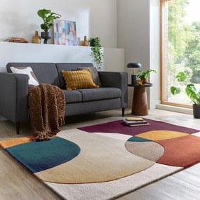 Tappeto viola in lana tessuto a mano 200x290 cm Glow Purple Multi – Flair Rugs