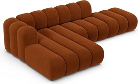 Divano angolare arancione ad angolo sinistro Lupine - Micadoni Home