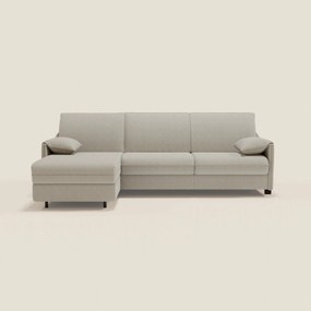 Primula divano letto angolare con materasso H18 cm - penisola contenitore in tessuto smacchiabile T05