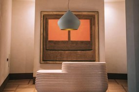 Lampadario Glamour Tholos grigio paralume grigio E27 LUCE AMBIENTE DESIGN