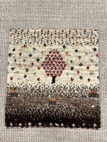 Gabbeh Tappeto 40x40 Marrone (Iran) Annodato A Mano