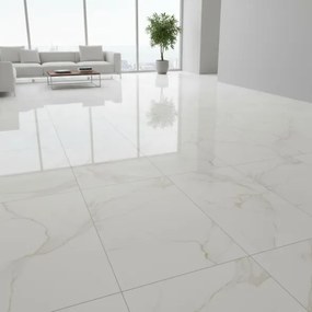 Piastrelle 60x120 Effetto Marmo In Gres Porcellanato Statuario Dallas Gold Lucide