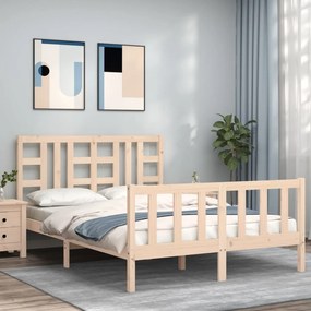 Letto Senza Materasso 140x190 Cm İn Legno Massello Di Pino /