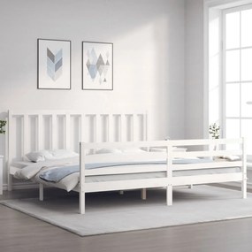 Giroletto Senza Materasso Bianco 200x200 Cm Legno Massello Pino /