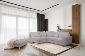 Sgabello in velluto a coste grigio Ariella - Ropez