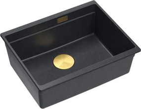 Lavello in granito Logan 100 Black Metallic