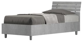 Letto singolo Ankel 80x190 cm - Con contenitore o rete a doghe, Cemento / Con Rete